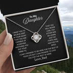 To My Daughter Necklace From Dad With Heartfelt Message - Jewelry Gifts For Graduation for Her From Mom or Daddy