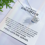 To My Daughter Necklace Luxury LED Light Box With Heartfelt Message Card - Daughter Birthday Present From Dad or Mom
