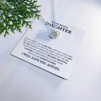 To My Daughter Necklace Luxury LED Light Box With Heartfelt Message Card - Daughter Birthday Present From Dad or Mom