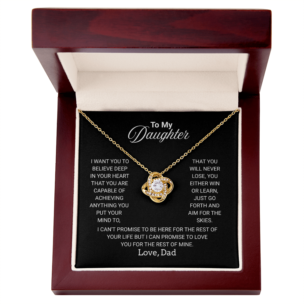 To My Daughter Necklace From Dad With Heartfelt Message - Jewelry Gifts For Graduation for Her From Mom or Daddy