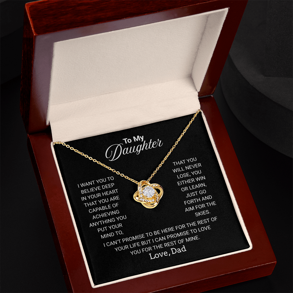 To My Daughter Necklace From Dad With Heartfelt Message - Jewelry Gifts For Graduation for Her From Mom or Daddy