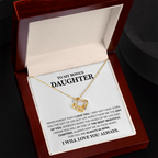 To My Daughter Necklace Luxury LED Light Box With Heartfelt Message Card - Daughter Birthday Present From Dad or Mom