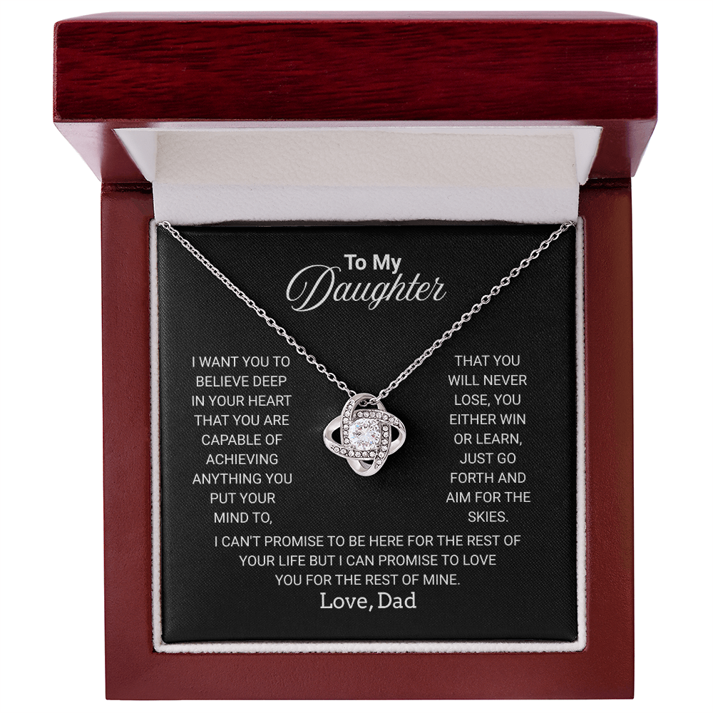 To My Daughter Necklace From Dad With Heartfelt Message - Jewelry Gifts For Graduation for Her From Mom or Daddy