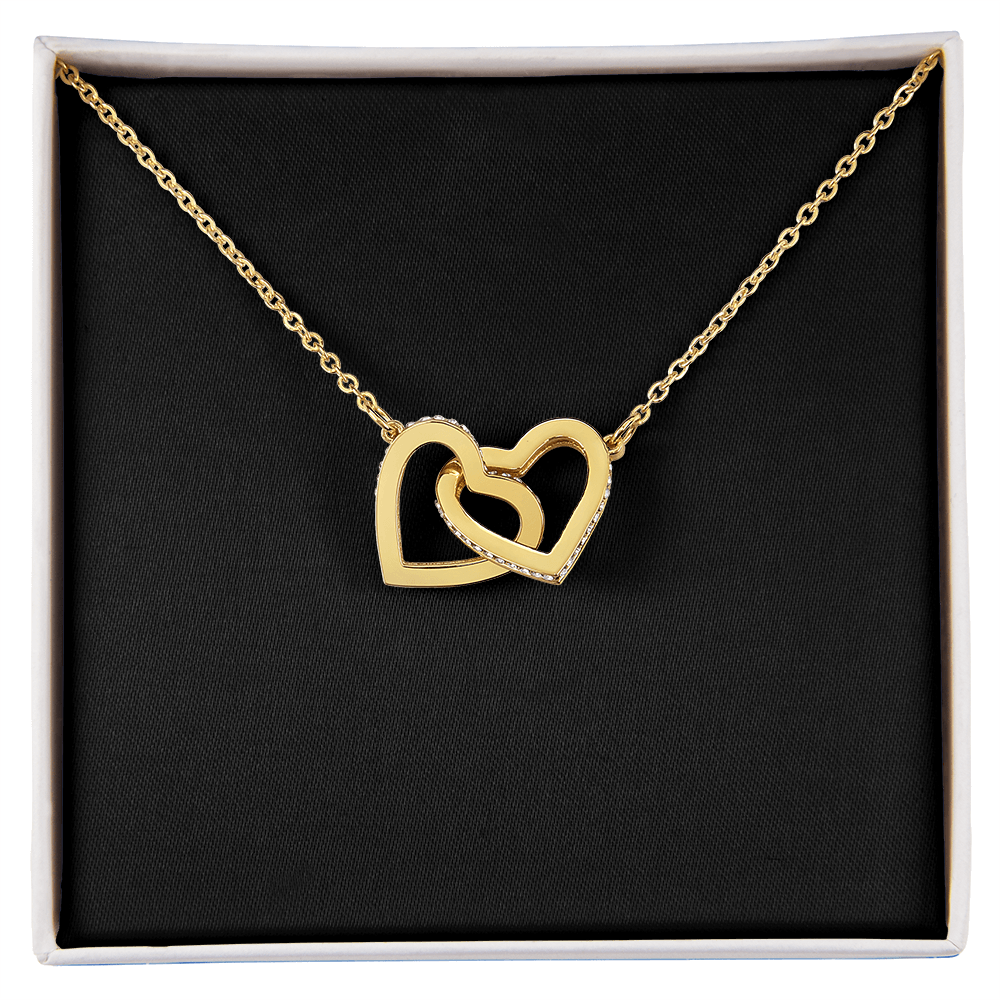 Interlock Heart Necklace with a Luxury  Box - Gift For Anniversary, Birthday, Christmas or Valentine Day