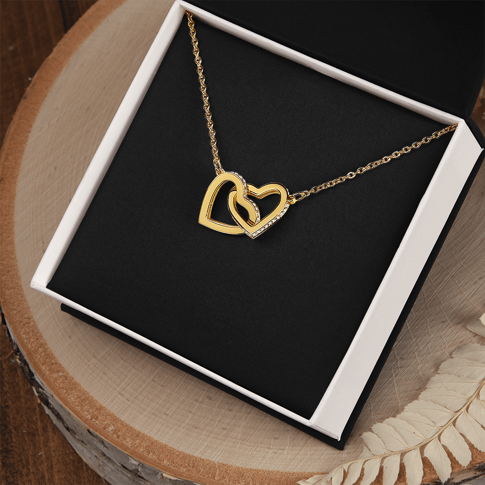 Interlock Heart Necklace with a Luxury  Box - Gift For Anniversary, Birthday, Christmas or Valentine Day