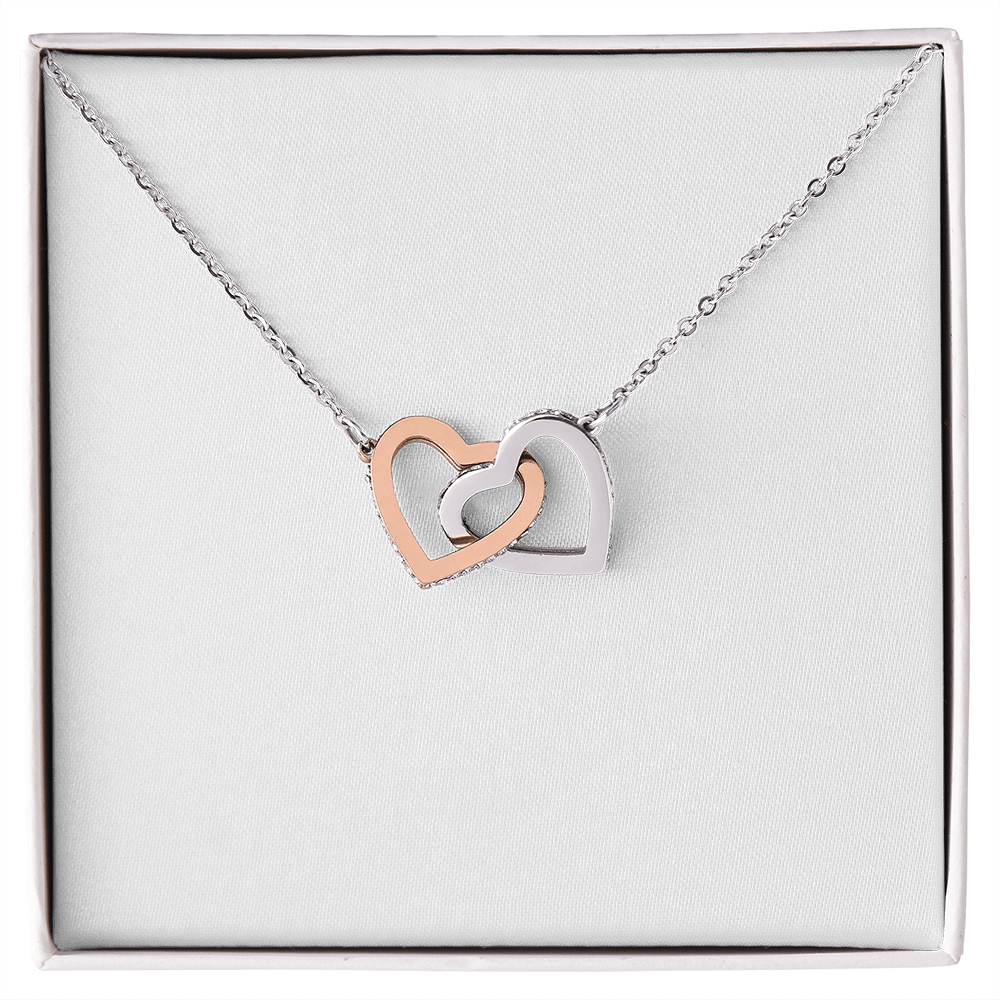 Gift For Her - Interlock Heart Necklace with a Luxury  Box - Gift For Anniversary, Birthday, Christmas or Valentine Day