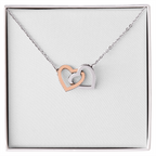 Gift For Her - Interlock Heart Necklace with a Luxury  Box - Gift For Anniversary, Birthday, Christmas or Valentine Day