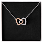 Interlock Heart Necklace with a Luxury  Box - Gift For Anniversary, Birthday, Christmas or Valentine Day
