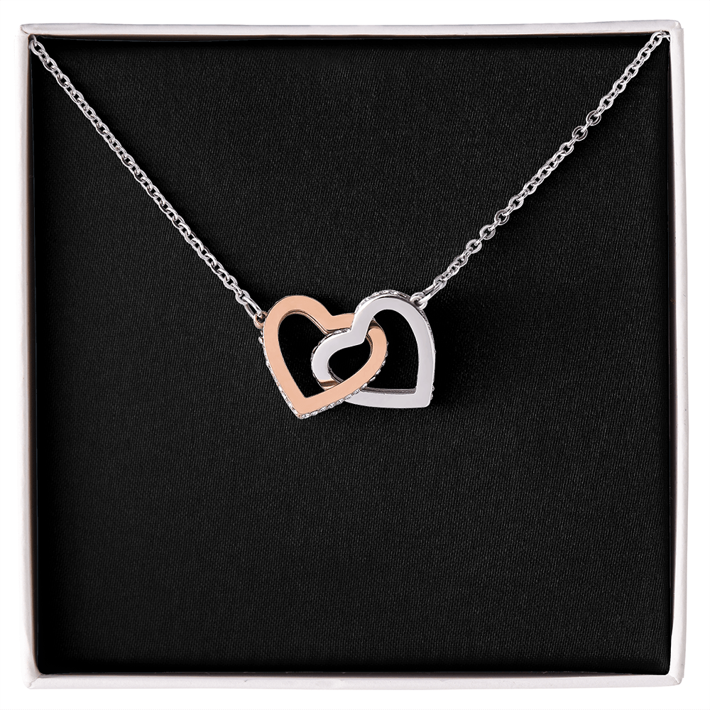 Interlock Heart Necklace with a Luxury  Box - Gift For Anniversary, Birthday, Christmas or Valentine Day