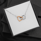 Gift For Her - Interlock Heart Necklace with a Luxury  Box - Gift For Anniversary, Birthday, Christmas or Valentine Day