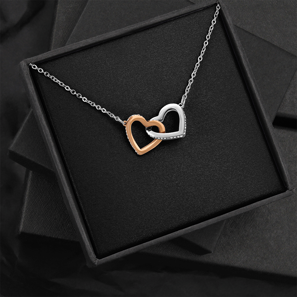 Interlock Heart Necklace with a Luxury  Box - Gift For Anniversary, Birthday, Christmas or Valentine Day