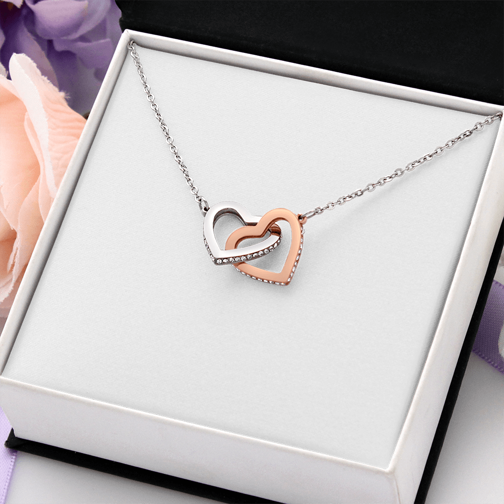Gift For Her - Interlock Heart Necklace with a Luxury  Box - Gift For Anniversary, Birthday, Christmas or Valentine Day