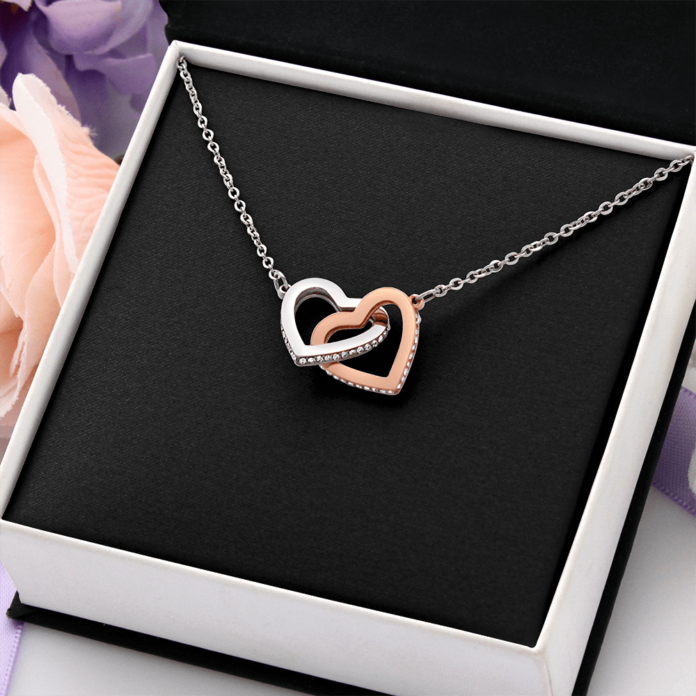 Interlock Heart Necklace with a Luxury  Box - Gift For Anniversary, Birthday, Christmas or Valentine Day