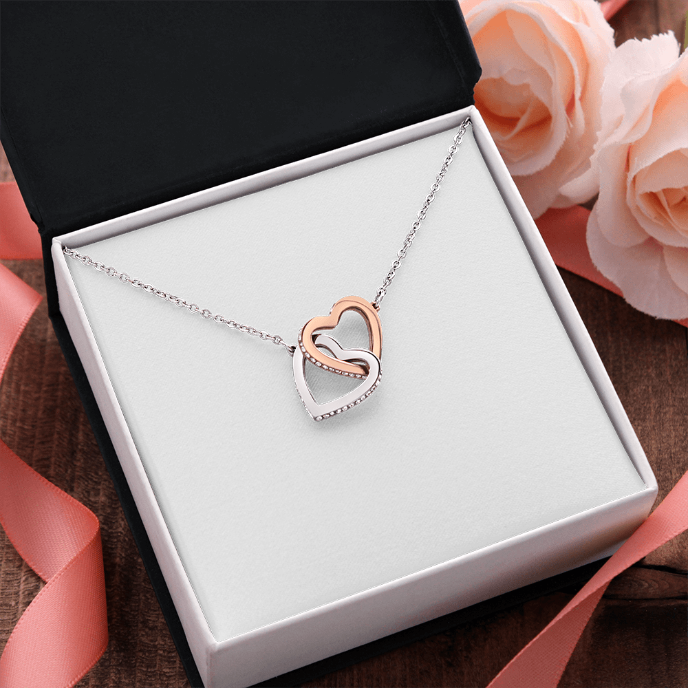 Gift For Her - Interlock Heart Necklace with a Luxury  Box - Gift For Anniversary, Birthday, Christmas or Valentine Day