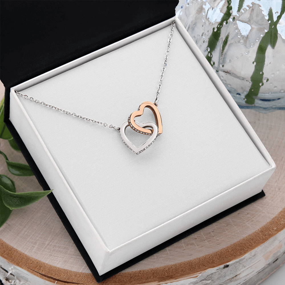 Gift For Her - Interlock Heart Necklace with a Luxury  Box - Gift For Anniversary, Birthday, Christmas or Valentine Day