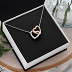 Interlock Heart Necklace with a Luxury  Box - Gift For Anniversary, Birthday, Christmas or Valentine Day