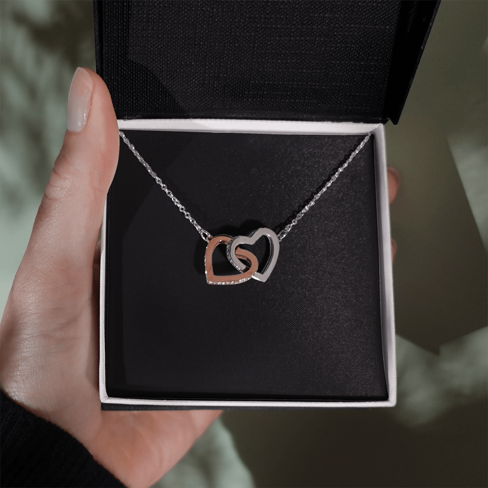 Interlock Heart Necklace with a Luxury  Box - Gift For Anniversary, Birthday, Christmas or Valentine Day
