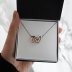 Gift For Her - Interlock Heart Necklace with a Luxury  Box - Gift For Anniversary, Birthday, Christmas or Valentine Day