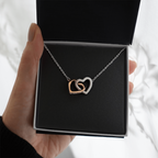 Interlock Heart Necklace with a Luxury  Box - Gift For Anniversary, Birthday, Christmas or Valentine Day
