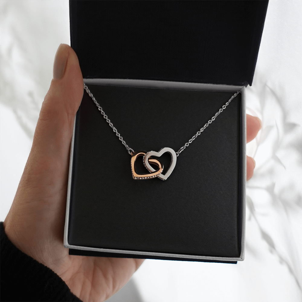 Interlock Heart Necklace with a Luxury  Box - Gift For Anniversary, Birthday, Christmas or Valentine Day