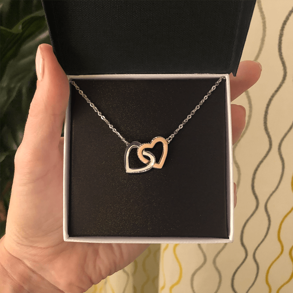 Interlock Heart Necklace with a Luxury  Box - Gift For Anniversary, Birthday, Christmas or Valentine Day