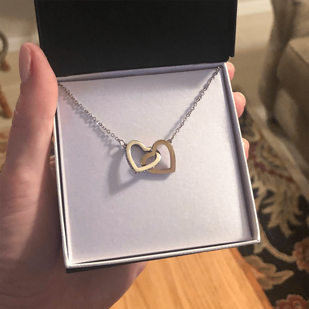 Gift For Her - Interlock Heart Necklace with a Luxury  Box - Gift For Anniversary, Birthday, Christmas or Valentine Day
