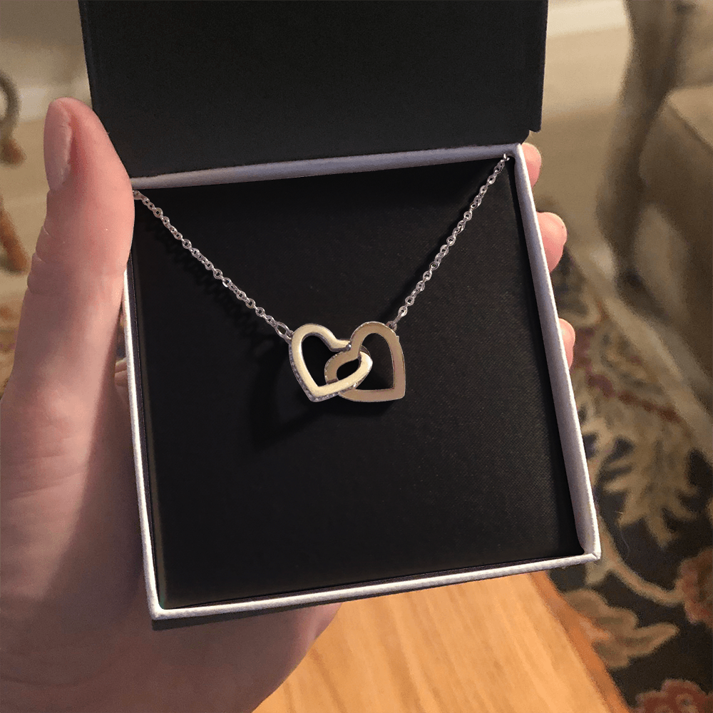 Interlock Heart Necklace with a Luxury  Box - Gift For Anniversary, Birthday, Christmas or Valentine Day