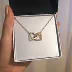 Gift For Her - Interlock Heart Necklace with a Luxury  Box - Gift For Anniversary, Birthday, Christmas or Valentine Day
