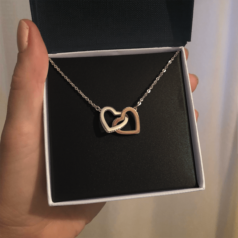 Interlock Heart Necklace with a Luxury  Box - Gift For Anniversary, Birthday, Christmas or Valentine Day