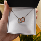 Gift For Her - Interlock Heart Necklace with a Luxury  Box - Gift For Anniversary, Birthday, Christmas or Valentine Day