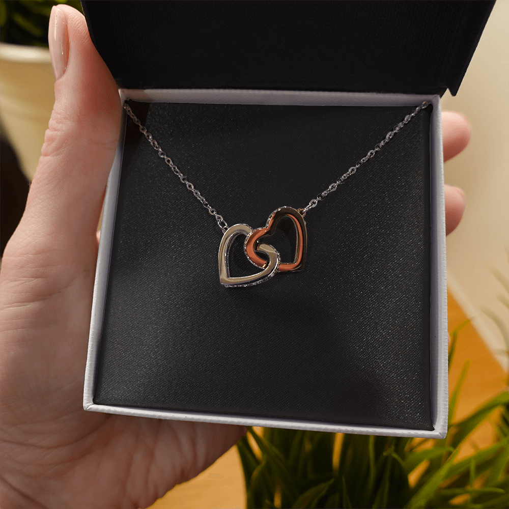 Interlock Heart Necklace with a Luxury  Box - Gift For Anniversary, Birthday, Christmas or Valentine Day