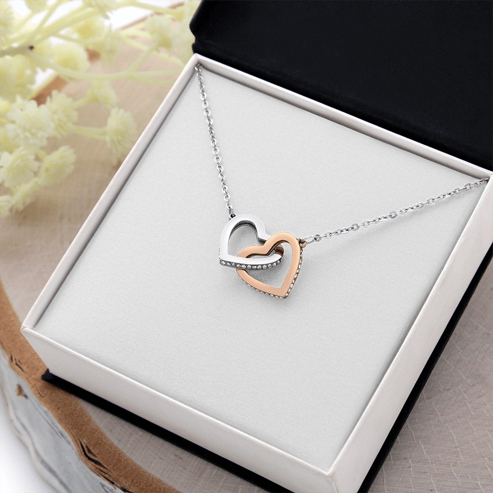 Gift For Her - Interlock Heart Necklace with a Luxury  Box - Gift For Anniversary, Birthday, Christmas or Valentine Day