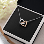 Interlock Heart Necklace with a Luxury  Box - Gift For Anniversary, Birthday, Christmas or Valentine Day