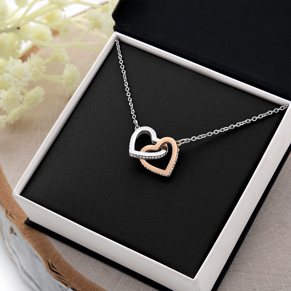 Interlock Heart Necklace with a Luxury  Box - Gift For Anniversary, Birthday, Christmas or Valentine Day