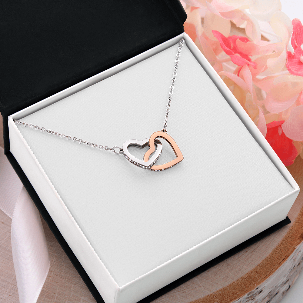 Gift For Her - Interlock Heart Necklace with a Luxury  Box - Gift For Anniversary, Birthday, Christmas or Valentine Day