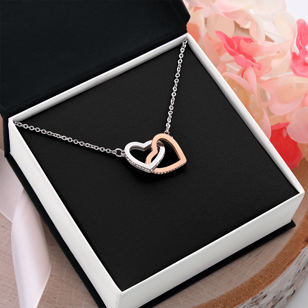 Interlock Heart Necklace with a Luxury  Box - Gift For Anniversary, Birthday, Christmas or Valentine Day