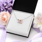 Gift For Her - Interlock Heart Necklace with a Luxury  Box - Gift For Anniversary, Birthday, Christmas or Valentine Day