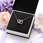 Interlock Heart Necklace with a Luxury  Box - Gift For Anniversary, Birthday, Christmas or Valentine Day