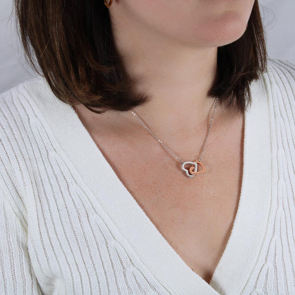 Gift For Her - Interlock Heart Necklace with a Luxury  Box - Gift For Anniversary, Birthday, Christmas or Valentine Day