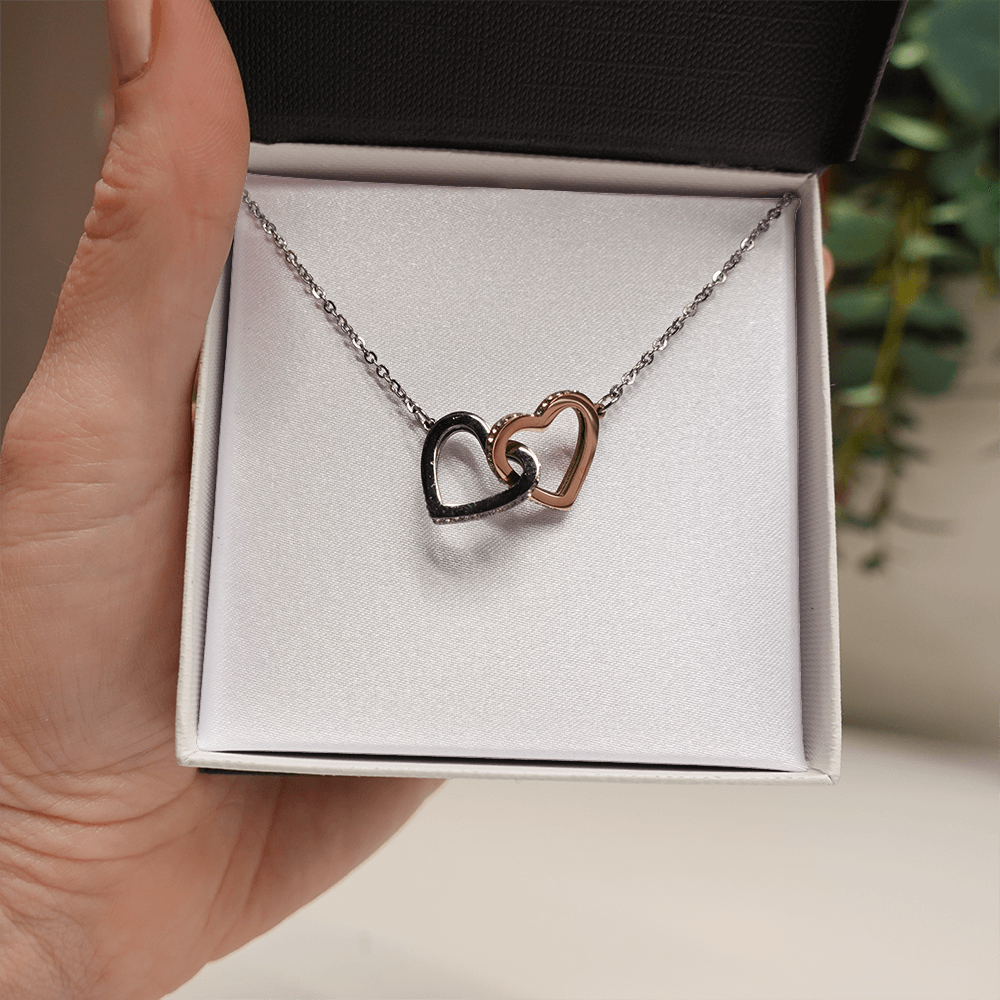 Gift For Her - Interlock Heart Necklace with a Luxury  Box - Gift For Anniversary, Birthday, Christmas or Valentine Day