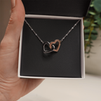 Interlock Heart Necklace with a Luxury  Box - Gift For Anniversary, Birthday, Christmas or Valentine Day