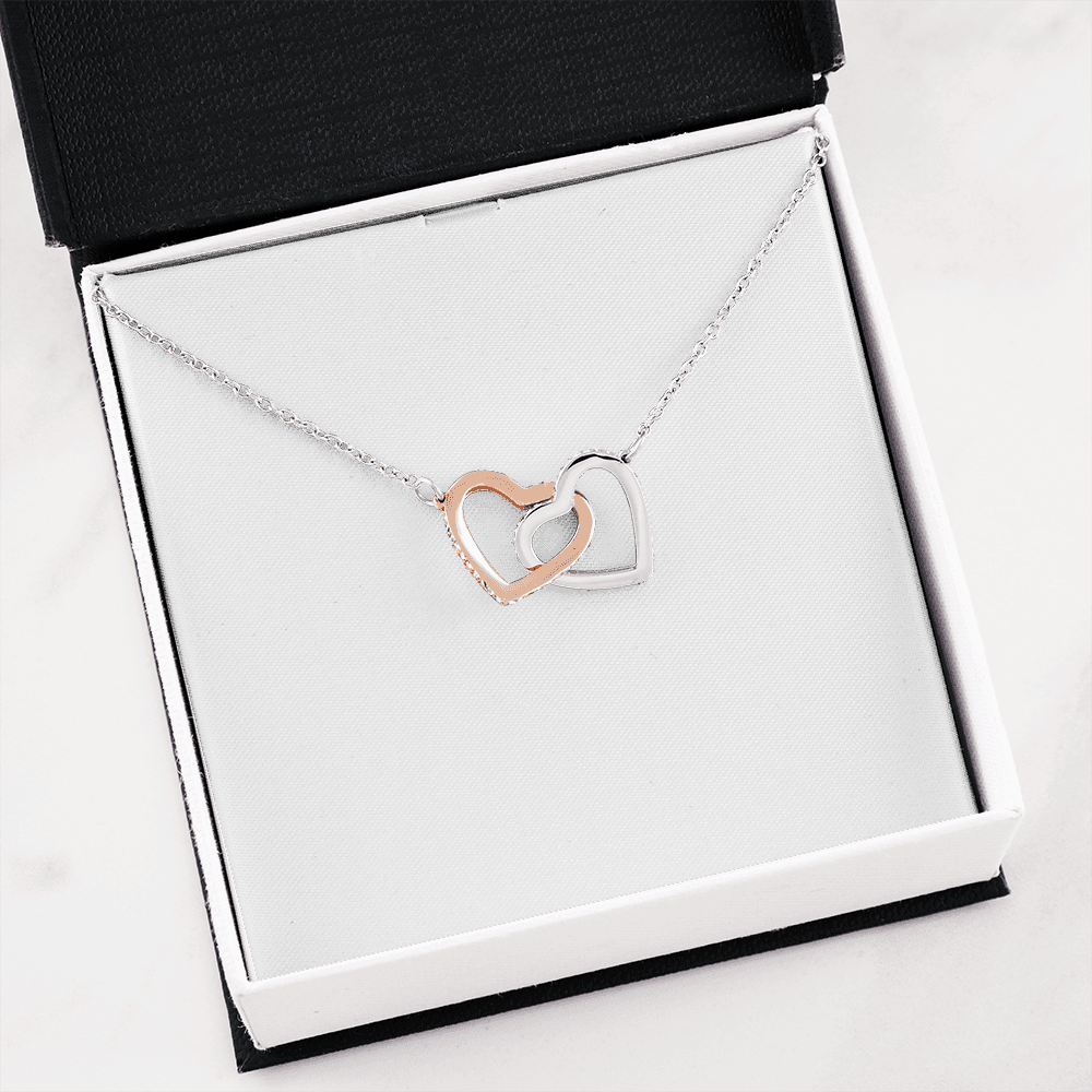 Gift For Her - Interlock Heart Necklace with a Luxury  Box - Gift For Anniversary, Birthday, Christmas or Valentine Day