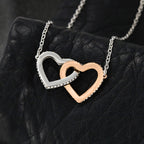 Gift For Her - Interlock Heart Necklace with a Luxury  Box - Gift For Anniversary, Birthday, Christmas or Valentine Day