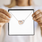 Gift For Her - Interlock Heart Necklace with a Luxury  Box - Gift For Anniversary, Birthday, Christmas or Valentine Day