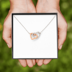 Gift For Her - Interlock Heart Necklace with a Luxury  Box - Gift For Anniversary, Birthday, Christmas or Valentine Day