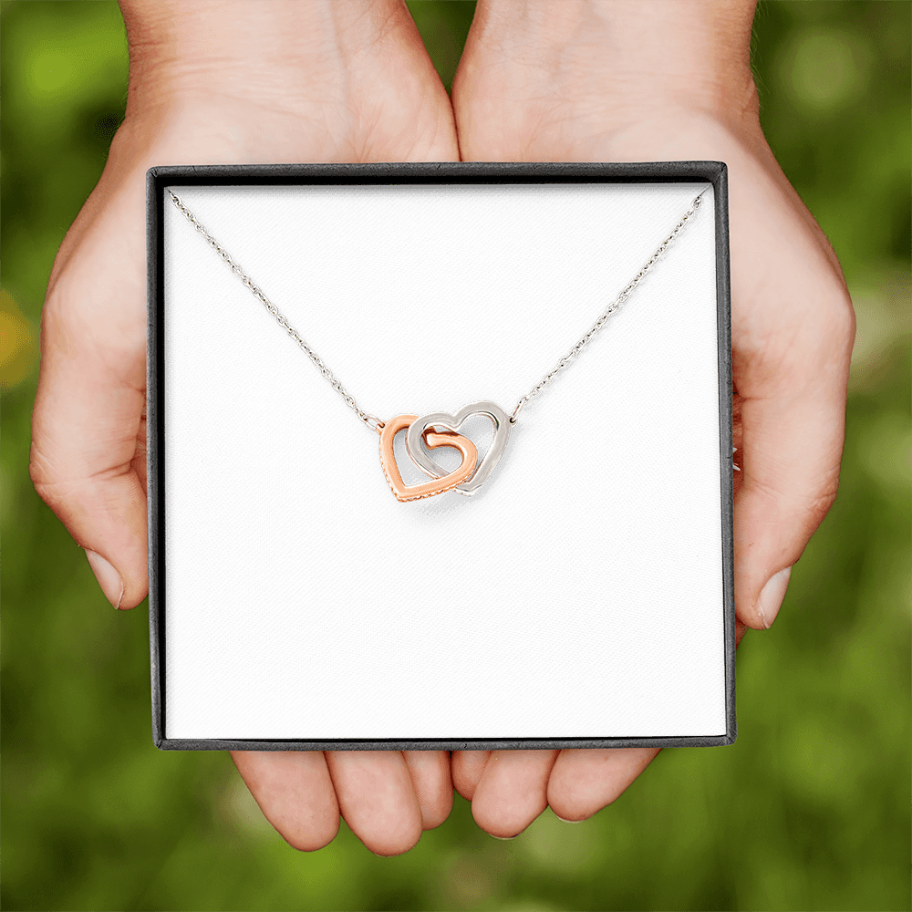 Gift For Her - Interlock Heart Necklace with a Luxury  Box - Gift For Anniversary, Birthday, Christmas or Valentine Day