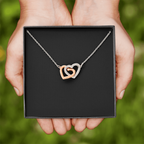 Interlock Heart Necklace with a Luxury  Box - Gift For Anniversary, Birthday, Christmas or Valentine Day