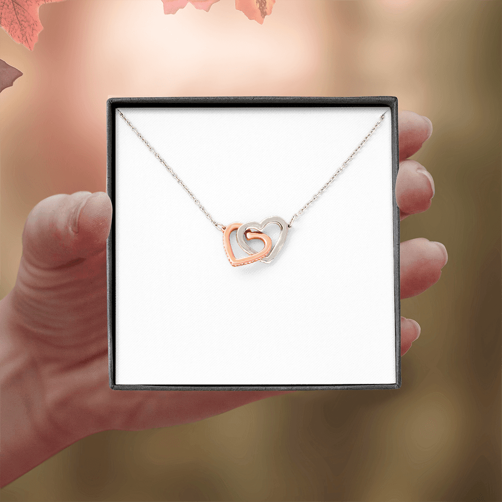 Gift For Her - Interlock Heart Necklace with a Luxury  Box - Gift For Anniversary, Birthday, Christmas or Valentine Day