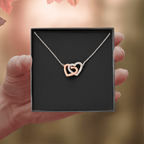 Interlock Heart Necklace with a Luxury  Box - Gift For Anniversary, Birthday, Christmas or Valentine Day