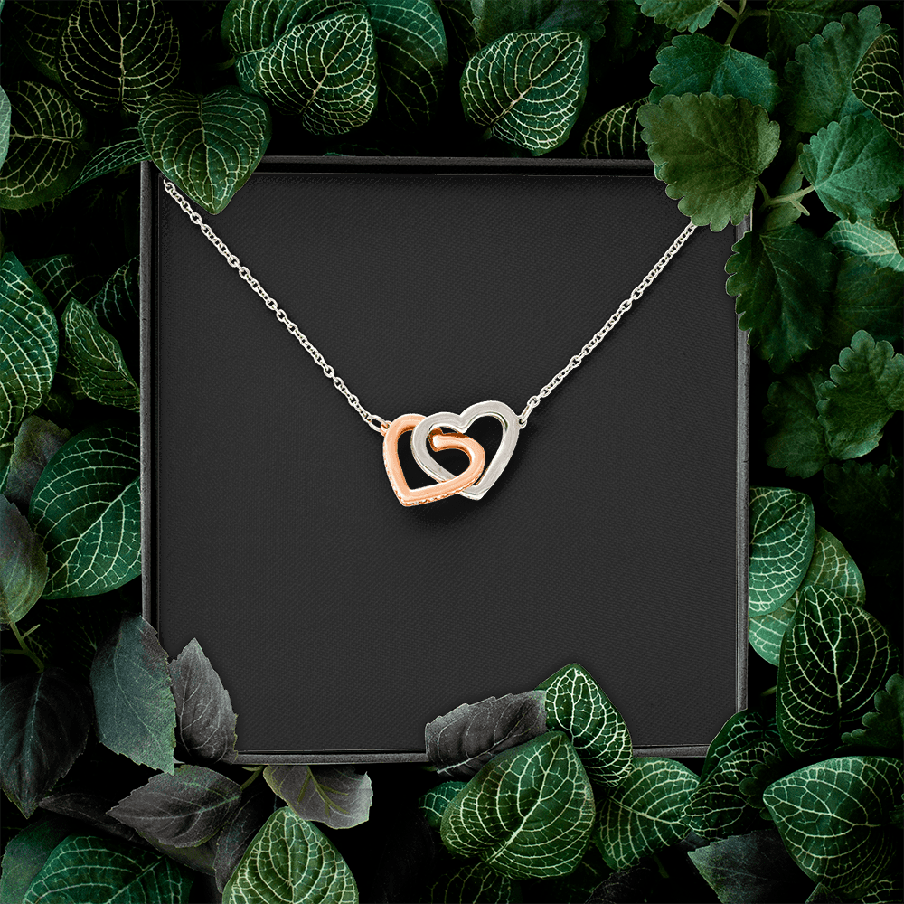 Interlock Heart Necklace with a Luxury  Box - Gift For Anniversary, Birthday, Christmas or Valentine Day